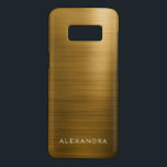 Capa Case-Mate Samsung Galaxy S8 Nome do Monograma Metálico de Folha de Ouro Luxo<br><div class="desc">Folha de Ouro,  Lúpulo de luxo,  Monograma de Aço Inoxidável Metálico Simples e Elegante. Este caso monograma pode ser personalizado para incluir seu primeiro nome.  Entre em contato com o designer para obter produtos correspondentes personalizados.</div>