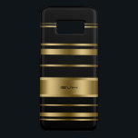 Capa Case-Mate Samsung Galaxy S8 Padrão de Dourado e Preto Moderno<br><div class="desc">Padrão de listras de ouro e turquesa elegantes com estrutura de renda floral branca. Monograma personalizável.</div>