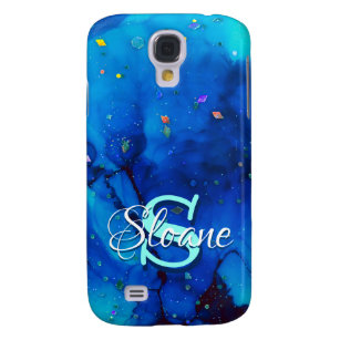 Capa Samsung Galaxy S4 Pintura a álcool submarina azul profundo