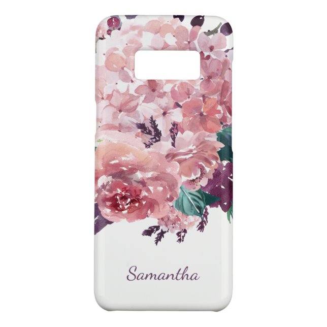 Capa Para Samsung Galaxy, Case-Mate Romântica Vintage Pink Watercolor Floral (Verso)