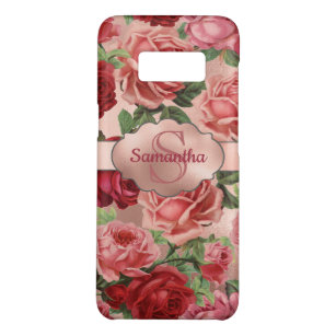 Capa Case-Mate Samsung Galaxy S8 Rosas vermelhas Rosa Elegantes Monograma Floral