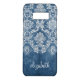 Capa Para Samsung Galaxy, Case-Mate Sapphire Blue Vintage Cor damasco e nome (Verso)