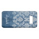 Capa Para Samsung Galaxy, Case-Mate Sapphire Blue Vintage Cor damasco e nome (Verso (Horizontal))