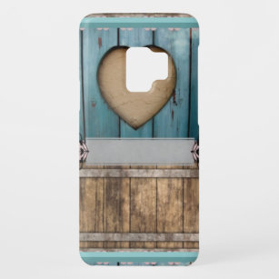 Capa Para Samsung Galaxy S9 Case-Mate ShabbyChic Blue Sandy Hearts Wood