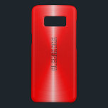 Capa Case-Mate Samsung Galaxy S8 Vista de Aço Inoxidável Metálico Moderno Vermelho<br><div class="desc">Aspecto de aço inoxidável vermelho metálico (imagem de vermelho colorido de aço). Monograma personalizado e opcional. Muitas cores disponíveis e qualquer uma podem ser solicitadas por e-mail. Disponível em outros produtos</div>