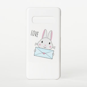 Capa Para Samsung Galaxy Coelho fofo e adorável segurando Carta de Amor