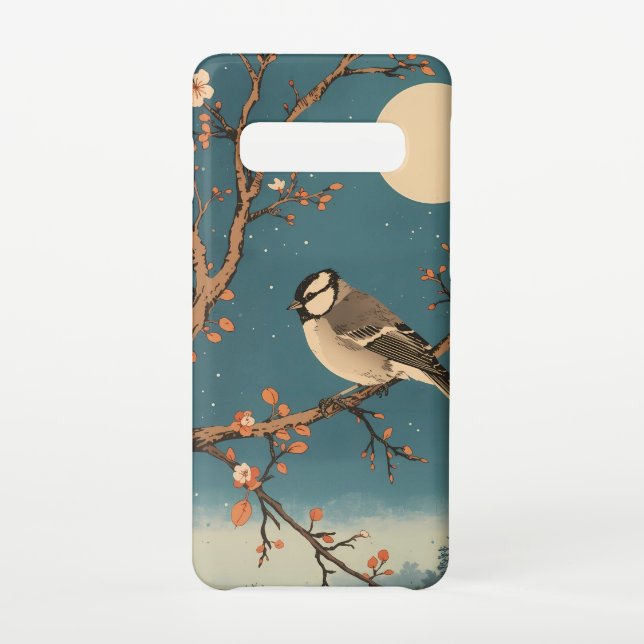 Capa Para Samsung Galaxy Coque de téléphone Moonlit Bird on Blossom Branch (Verso)
