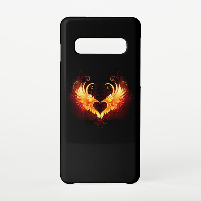 Capa Para Samsung Galaxy Coração do Anjo Fogo com Asas (Verso)