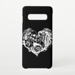 Capa Para Samsung Galaxy Crânios de beijo Crânio de açúcar branco e preto<br><div class="desc">design original desenhado à mão. Ilustração detalhada.</div>