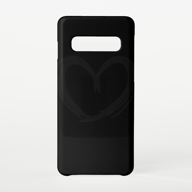 Capa Para Samsung Galaxy Drawn black romantic heart (Verso)