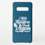 Capa Para Samsung Galaxy Eu Acho, Por Isso Sou Vegan<br><div class="desc">Penso, portanto, que sou Vegan é uma ilustração de tipografia simples, elegante e moderna. Esta design é para as pessoas de vegan, é para aqueles que querem viver uma vida mais verde ou querem evitar a exploração dos animais. Pode ser usado para criar um presente exclusivo para guardar ou dar....</div>