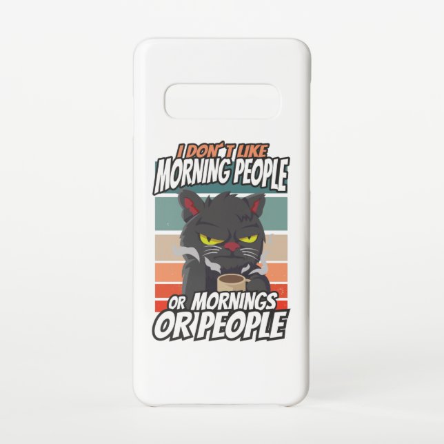 Capa Para Samsung Galaxy Eu não gosto de pessoas matinais ou manhãs ou pess (Verso)