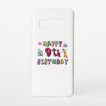 Capa Para Samsung Galaxy Feliz 9.º aniversário para crianças de 9 anos B-da<br><div class="desc">Feliz 9 de aniversário. Design engraçado e fofo com um lindo ursinho de pelúcia segurando um presente e um lápis engraçado escrevendo os desejos de aniversário. Uma combinação perfeita para Crianças e Adolescentes.</div>