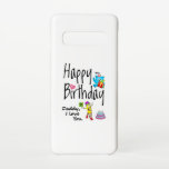 Capa Para Samsung Galaxy Feliz aniversário. Pai que te amo.<br><div class="desc">Feliz aniversário para o melhor pai do mundo. Design de aniversário engraçado e fofo com um lindo ursinho de pelúcia segurando um presente e um lápis engraçado escrevendo os desejos de aniversário. Uma combinação perfeita para roupas.</div>