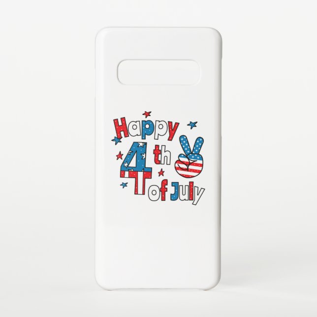 Capa Para Samsung Galaxy Feliz Dia da Independência em 4 de julho (Verso)