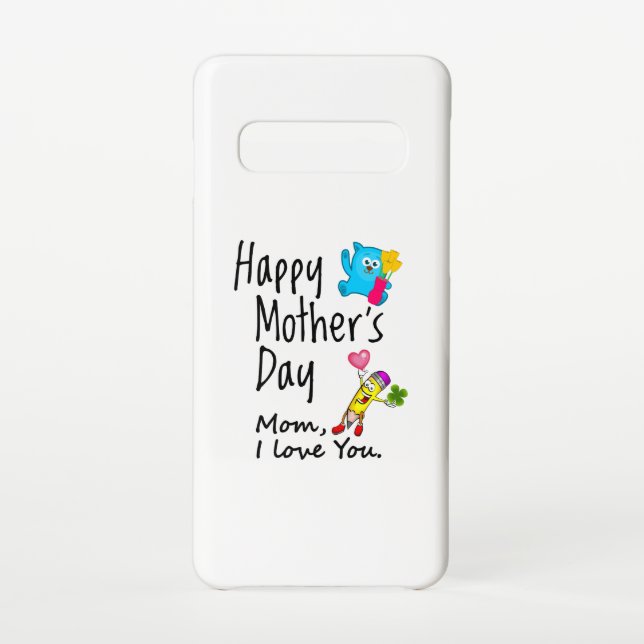 Capa Para Samsung Galaxy Feliz dia de as mães. Mãe, eu te amo. (Verso)