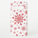 Capa Para Samsung Galaxy Flocos de neve bonito de Natal Vermelho em Branco<br><div class="desc">Flocos de neve bonito de tamanho misto são espalhados por todo este padrão sazonal de Natal. Este design festivo bonitinho,  com um nítido fundo branco de inverno,  agradará qualquer idade e será perfeito para quem quiser padrões de Natal suaves e delicados.</div>