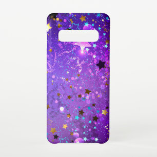 Capa Para Samsung Galaxy Fundo de folhas roxas com estrelas