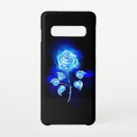 Capa Para Samsung Galaxy Gravação de Rosa Azul<br><div class="desc">Rosa de abstrato a,  sangrando a partir da chama azul sobre fundo preto. Rosa de incêndio.</div>