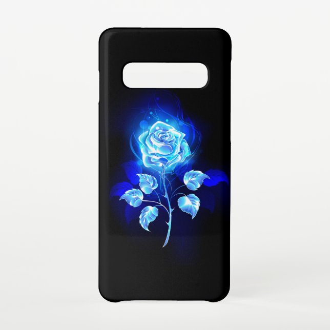 Capa Para Samsung Galaxy Gravação de Rosa Azul (Verso)