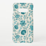 Capa Para Samsung Galaxy Jacobean Floral Big Pattern Teals em Creme<br><div class="desc">O estilo Jacobean do padrão da superfície floral design em chaleiras contrastantes num fundo creme.</div>