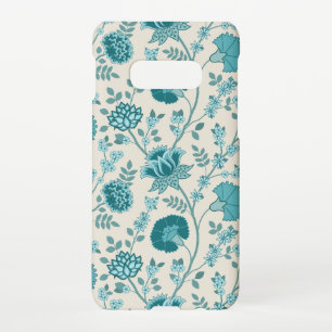 Capa Para Samsung Galaxy Jacobean Floral Big Pattern Teals em Creme