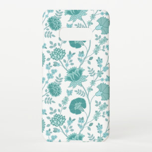 Capa Para Samsung Galaxy Jacobean Floral Big Pattern Teals on White