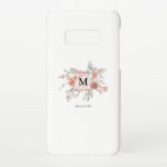 Capa Para Samsung Galaxy Monograma Cor-de-Rosa Escamudo Elegante<br><div class="desc">Caso Elegante Blush Pink Floral Monograma Samsung Galaxy S10E.</div>