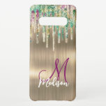 Capa Para Samsung Galaxy Monograma do unicórnio dourado cúmulo de brilho<br><div class="desc">Um legal brilho iridescente e giro pinga no unicórnio de ouro rosa, a capa de telefone da galáxia Samsung. Belo, moderno e legal cobrir para o modesto conhecedor de tendências e adepto da arte. Esta na moda sofisticada seria um excelente para meninas que gostam de vestir designs brilhantes de classe...</div>