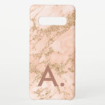 Capa Para Samsung Galaxy Monograma Dourado de Lâmpada Cor-de-rosa, Monogram<br><div class="desc">Personalize adicionando seu próprio texto inicial.</div>