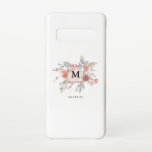 Capa Para Samsung Galaxy Monograma Floral Cor-de-Rosa Elegante<br><div class="desc">Caso Elegante Blush Pink Floral Monograma Samsung Galaxy S10.</div>