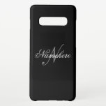 Capa Para Samsung Galaxy Monograma Personalizado Único de Nomes Preto e Bra<br><div class="desc">Design de Monograma Personalizado de Nome Preto e Branco Único para qualquer pessoa.</div>