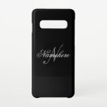 Capa Para Samsung Galaxy Monograma Personalizado Único de Nomes Preto e Bra<br><div class="desc">Design de Monograma Personalizado de Nome Preto e Branco Único para qualquer pessoa.</div>