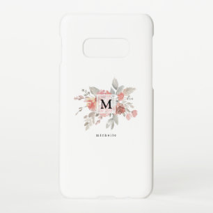 Capa Para Samsung Galaxy Monograma Rosa Bege Elegante
