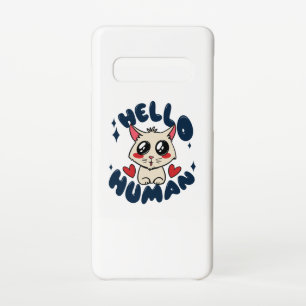 Capa Para Samsung Galaxy Olá humano Gato Fofo