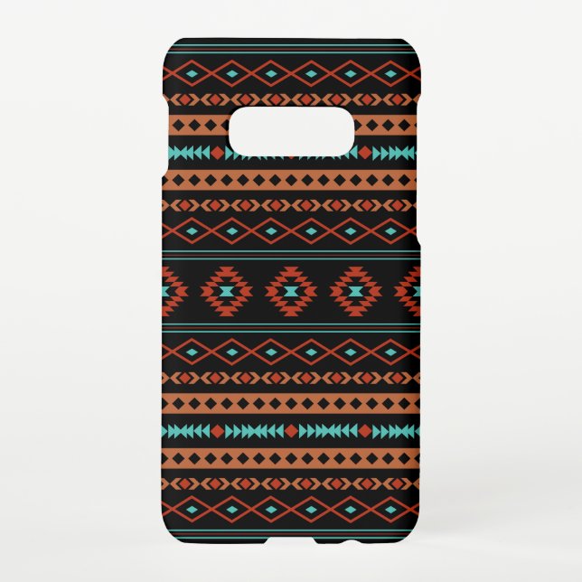 Capa Para Samsung Galaxy Padrão Aztec Rusts Teal Black Mixed Motifs (Verso)