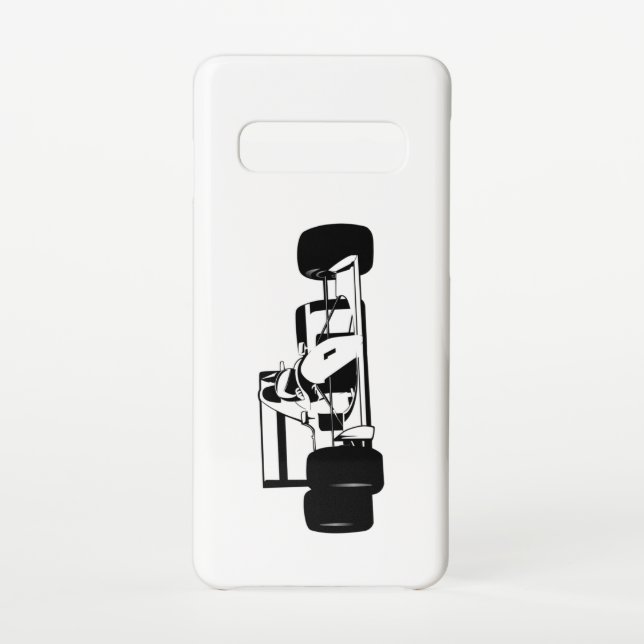 Capa Para Samsung Galaxy Race Car Silhouette preto e branco (Verso)