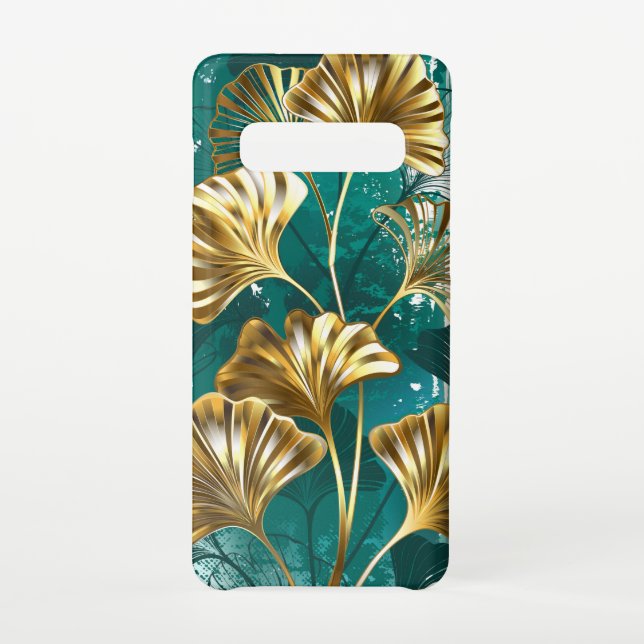 Capa Para Samsung Galaxy Ramificação com Ouro deixa Ginko Biloba (Verso)