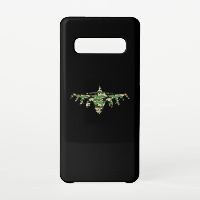 Capa Para Samsung Galaxy Silhouett, avião militar de combate à camuflagem d (Verso)