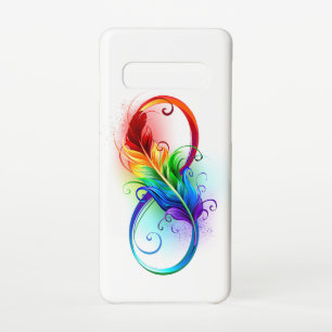 Capa Para Samsung Galaxy Símbolo Infinito com Pena Arco-Íris