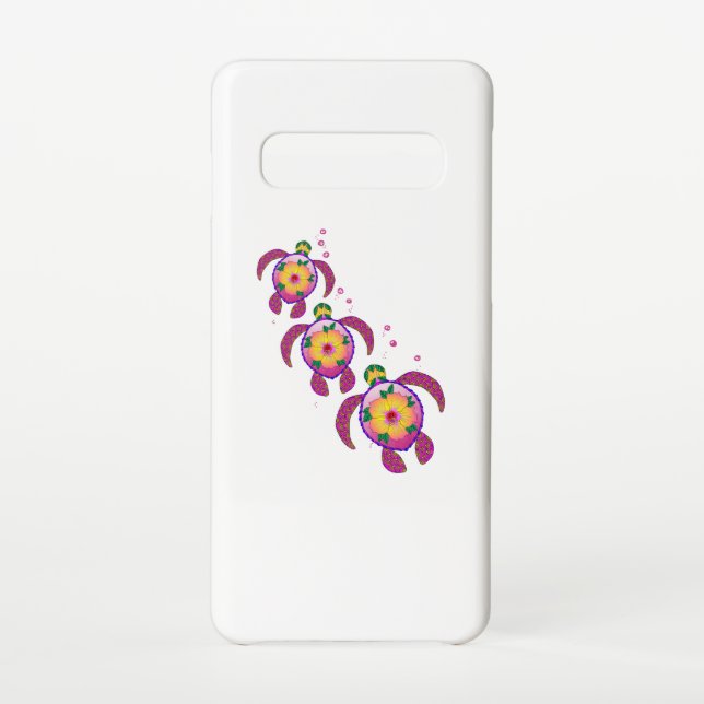 Capa Para Samsung Galaxy Tartarugas tropicais havaianas honuenses (Verso)