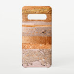 Capa Para Samsung Galaxy Textura de Glamor de Traços Dourados de Cobre<br><div class="desc">Essas listras brilhantes de bronze e pontos brilhantes fazem uma bela design para moda e mulheres.</div>