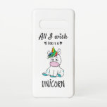 Capa Para Samsung Galaxy Tudo o que desejo é um Unicórnio<br><div class="desc">Belo e colorido unicórnio com estilo de cabelo arco-íris. Design de unicórnio bonito,  único e atraente. Uma combinação perfeita para crianças e adultos. ideia de presente de excelente.</div>
