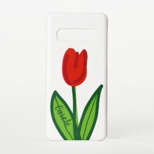 Capa Para Samsung Galaxy Tulip vermelho moderno design Zazzle Basic
