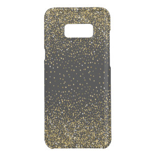 Capa Para Samsung Galaxy S8+ Da Uncommon Design de Confetti Dourado Glitter Preto e Glam 01