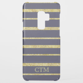 Capa Para Samsung Galaxy S9 Plus, Uncommon Grelha Dourada do Marinho de Grelha Monograma