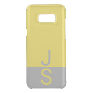Capa Para Samsung Galaxy S8+ Da Uncommon Monograma de Iniciais Modernas Amarelo e Cinza