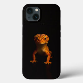 Capa preta 4 Luxe para iPhone 13, Lagartixa Leopar