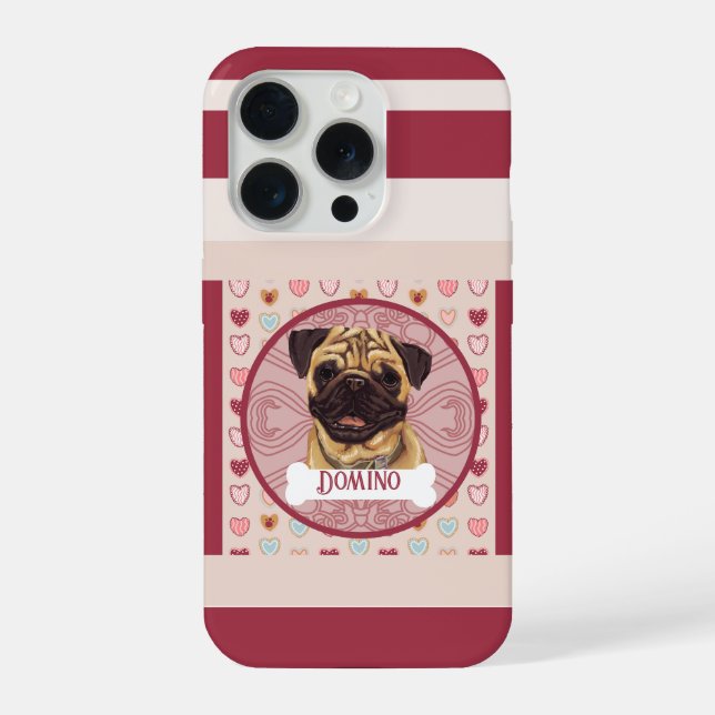 Capa Pug Valentine Heart para iPhone 11 Pro  (Verso)