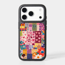 Capa Retro Floral Patchwork para iPhone 17 Pro